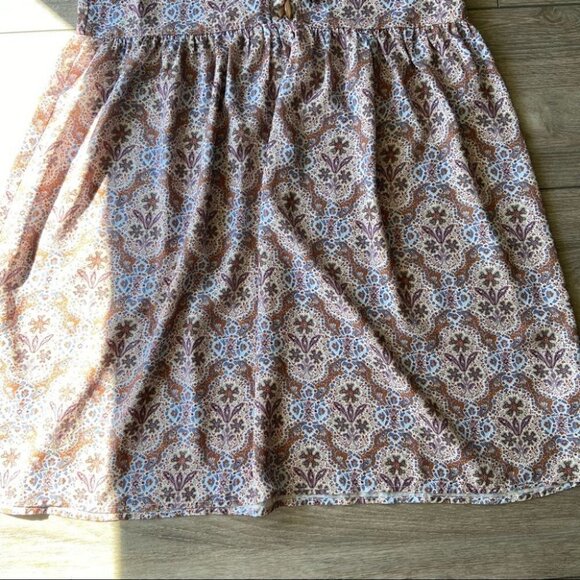 California Moonrise Floral Print Breezy Flowy Western Boho Dress - Picture 14 of 14